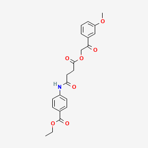 molecular formula C22H23NO7 B12468733 Ethyl 4-({4-[2-(3-methoxyphenyl)-2-oxoethoxy]-4-oxobutanoyl}amino)benzoate 