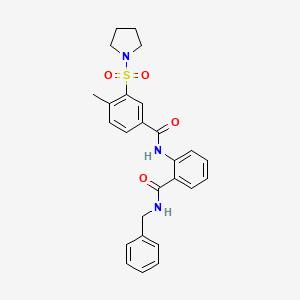 N-[2-(benzylcarbamoyl)phenyl]-4-methyl-3-(pyrrolidin-1-ylsulfonyl)benzamide