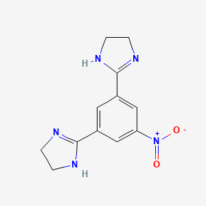 molecular formula C12H13N5O2 B12468742 2-[3-(4,5-dihydro-1H-imidazol-2-yl)-5-nitrophenyl]-4,5-dihydro-1H-imidazole 