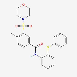 molecular formula C24H24N2O4S2 B12468802 4-methyl-3-(morpholin-4-ylsulfonyl)-N-[2-(phenylsulfanyl)phenyl]benzamide 