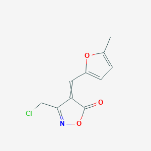 molecular formula C10H8ClNO3 B12468820 3-(Chloromethyl)-4-[(5-methylfuran-2-yl)methylidene]-1,2-oxazol-5-one 