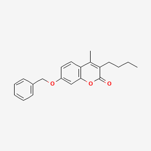 molecular formula C21H22O3 B12468834 7-(benzyloxy)-3-butyl-4-methyl-2H-chromen-2-one 