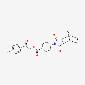 molecular formula C25H29NO5 B12468918 2-(4-methylphenyl)-2-oxoethyl 4-(1,3-dioxooctahydro-2H-4,7-methanoisoindol-2-yl)cyclohexanecarboxylate 