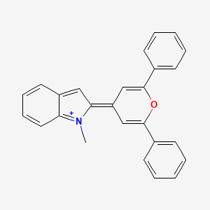 4-(1-methyl-1H-indol-2-yl)-2,6-diphenylpyranium