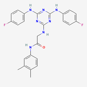 N~2~-{4,6-bis[(4-fluorophenyl)amino]-1,3,5-triazin-2-yl}-N-(3,4-dimethylphenyl)glycinamide