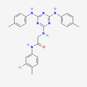 N~2~-{4,6-bis[(4-methylphenyl)amino]-1,3,5-triazin-2-yl}-N-(3-chloro-4-methylphenyl)glycinamide