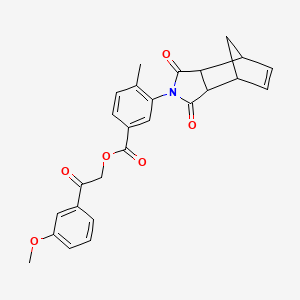 2-(3-methoxyphenyl)-2-oxoethyl 3-(1,3-dioxo-1,3,3a,4,7,7a-hexahydro-2H-4,7-methanoisoindol-2-yl)-4-methylbenzoate