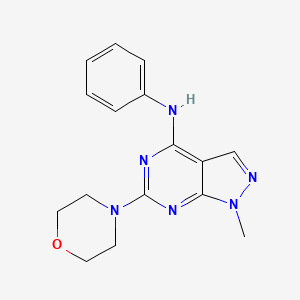 molecular formula C16H18N6O B12468972 1-methyl-6-(morpholin-4-yl)-N-phenyl-1H-pyrazolo[3,4-d]pyrimidin-4-amine 