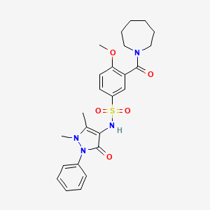 3-(azepan-1-ylcarbonyl)-N-(1,5-dimethyl-3-oxo-2-phenyl-2,3-dihydro-1H-pyrazol-4-yl)-4-methoxybenzenesulfonamide