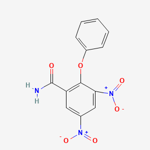 molecular formula C13H9N3O6 B12468991 3,5-Dinitro-2-phenoxybenzamide 