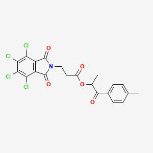 molecular formula C21H15Cl4NO5 B12469004 1-(4-methylphenyl)-1-oxopropan-2-yl 3-(4,5,6,7-tetrachloro-1,3-dioxo-1,3-dihydro-2H-isoindol-2-yl)propanoate 