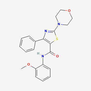 molecular formula C21H21N3O3S B12469014 N-(2-methoxyphenyl)-2-(morpholin-4-yl)-4-phenyl-1,3-thiazole-5-carboxamide 