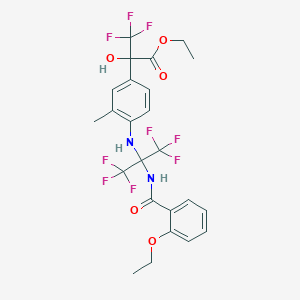 Ethyl 2-{4-[(2-{[(2-ethoxyphenyl)carbonyl]amino}-1,1,1,3,3,3-hexafluoropropan-2-yl)amino]-3-methylphenyl}-3,3,3-trifluoro-2-hydroxypropanoate