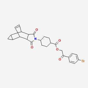 molecular formula C26H26BrNO5 B12469030 2-(4-bromophenyl)-2-oxoethyl 4-(1,3-dioxooctahydro-4,6-ethenocyclopropa[f]isoindol-2(1H)-yl)cyclohexanecarboxylate 