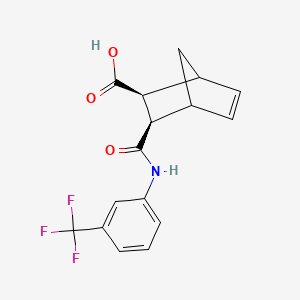 molecular formula C16H14F3NO3 B12469042 (2S,3R)-3-{[3-(trifluoromethyl)phenyl]carbamoyl}bicyclo[2.2.1]hept-5-ene-2-carboxylic acid 