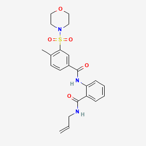 molecular formula C22H25N3O5S B12469050 4-methyl-3-(morpholin-4-ylsulfonyl)-N-[2-(prop-2-en-1-ylcarbamoyl)phenyl]benzamide 