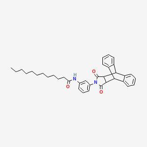 N-[3-(16,18-dioxo-17-azapentacyclo[6.6.5.0~2,7~.0~9,14~.0~15,19~]nonadeca-2,4,6,9,11,13-hexaen-17-yl)phenyl]dodecanamide (non-preferred name)