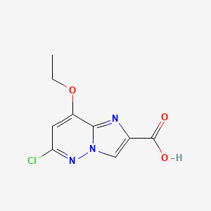 molecular formula C9H8ClN3O3 B12469057 6-Chloro-8-ethoxyimidazo[1,2-b]pyridazine-2-carboxylic acid 