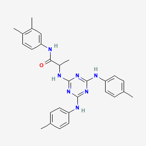 N~2~-{4,6-bis[(4-methylphenyl)amino]-1,3,5-triazin-2-yl}-N-(3,4-dimethylphenyl)alaninamide