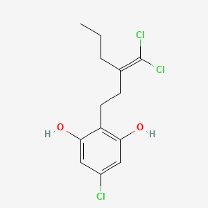 molecular formula C13H15Cl3O2 B1246907 1,3-苯二酚，5-氯-2-[3-(二氯亚甲基)己基]- CAS No. 848616-38-6