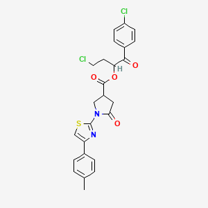 4-Chloro-1-(4-chlorophenyl)-1-oxobutan-2-yl 1-[4-(4-methylphenyl)-1,3-thiazol-2-yl]-5-oxopyrrolidine-3-carboxylate