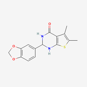 2-(1,3-benzodioxol-5-yl)-5,6-dimethyl-2,3-dihydrothieno[2,3-d]pyrimidin-4(1H)-one