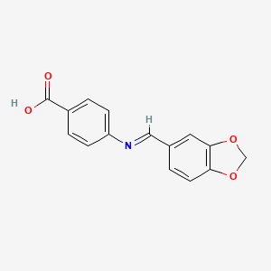 4-((1,3-Benzodioxol-5-ylmethylene)amino)benzoic acid