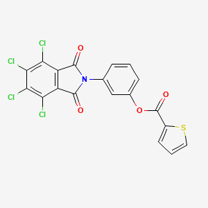 molecular formula C19H7Cl4NO4S B12469148 3-(4,5,6,7-tetrachloro-1,3-dioxo-1,3-dihydro-2H-isoindol-2-yl)phenyl thiophene-2-carboxylate 