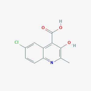 molecular formula C11H8ClNO3 B12469192 6-Chloro-3-hydroxy-2-methylquinoline-4-carboxylic acid 