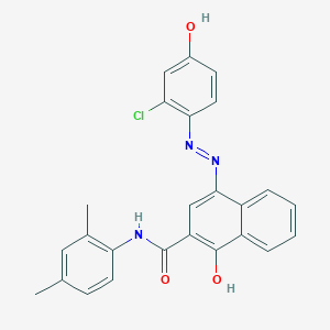 molecular formula C25H20ClN3O3 B12469222 4-[(E)-(2-chloro-4-hydroxyphenyl)diazenyl]-N-(2,4-dimethylphenyl)-1-hydroxynaphthalene-2-carboxamide 