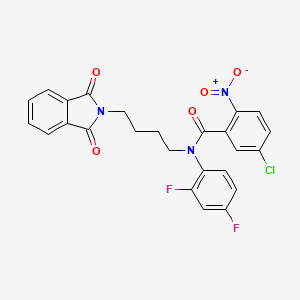 5-chloro-N-(2,4-difluorophenyl)-N-[4-(1,3-dioxoisoindol-2-yl)butyl]-2-nitrobenzamide