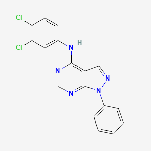 molecular formula C17H11Cl2N5 B12469257 N-(3,4-dichlorophenyl)-1-phenylpyrazolo[3,4-d]pyrimidin-4-amine 