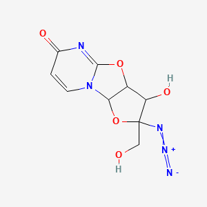 molecular formula C9H9N5O5 B12469285 4-Azido-5-hydroxy-4-(hydroxymethyl)-3,7-dioxa-1,9-diazatricyclo[6.4.0.02,6]dodeca-8,11-dien-10-one 