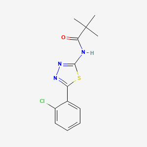 molecular formula C13H14ClN3OS B12469286 N-[5-(2-chlorophenyl)-1,3,4-thiadiazol-2-yl]-2,2-dimethylpropanamide CAS No. 312943-45-6