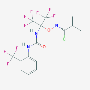 N-{[1,1,1,3,3,3-hexafluoro-2-({[2-(trifluoromethyl)phenyl]carbamoyl}amino)propan-2-yl]oxy}-2-methylpropanimidoyl chloride