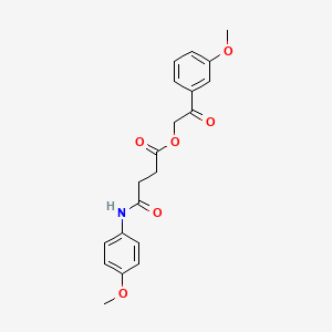 molecular formula C20H21NO6 B12469312 2-(3-Methoxyphenyl)-2-oxoethyl 4-[(4-methoxyphenyl)amino]-4-oxobutanoate 