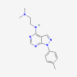 molecular formula C16H20N6 B12469318 N-[2-(Dimethylamino)ethyl]-1-(4-methylphenyl)pyrazolo[3,4-D]pyrimidin-4-amine 