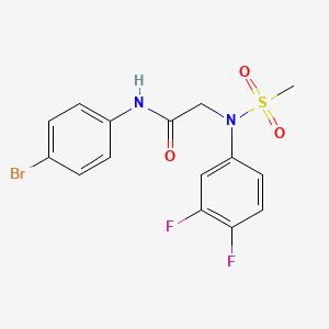 molecular formula C15H13BrF2N2O3S B12469330 N-(4-bromophenyl)-N~2~-(3,4-difluorophenyl)-N~2~-(methylsulfonyl)glycinamide 