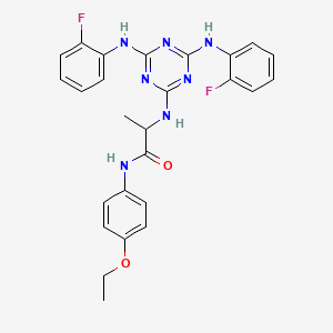 N~2~-{4,6-bis[(2-fluorophenyl)amino]-1,3,5-triazin-2-yl}-N-(4-ethoxyphenyl)alaninamide