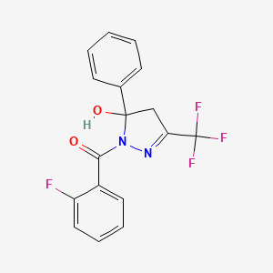 2-Pyrazolin-5-ol, 1-(2-fluorobenzoyl)-3-trifluoromethyl-5-phenyl-