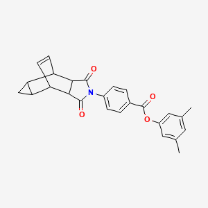 molecular formula C26H23NO4 B12469435 3,5-dimethylphenyl 4-(1,3-dioxooctahydro-4,6-ethenocyclopropa[f]isoindol-2(1H)-yl)benzoate 