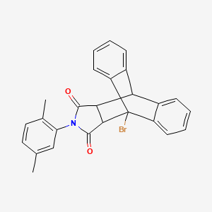 molecular formula C26H20BrNO2 B12469460 1-Bromo-17-(2,5-dimethylphenyl)-17-azapentacyclo[6.6.5.0~2,7~.0~9,14~.0~15,19~]nonadeca-2,4,6,9,11,13-hexaene-16,18-dione (non-preferred name) 