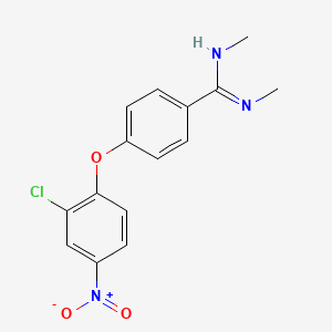 molecular formula C15H14ClN3O3 B12469466 4-(2-chloro-4-nitrophenoxy)-N,N'-dimethylbenzenecarboximidamide 