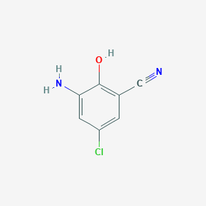 molecular formula C7H5ClN2O B12469470 3-Amino-5-chloro-2-hydroxybenzonitrile 