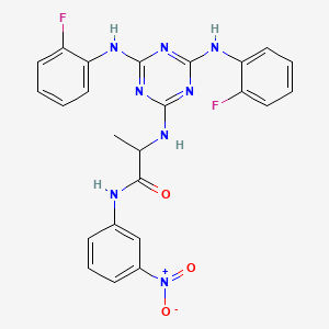 N~2~-{4,6-bis[(2-fluorophenyl)amino]-1,3,5-triazin-2-yl}-N-(3-nitrophenyl)alaninamide