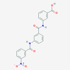 molecular formula C21H15N3O6 B12469486 3-{[(3-{[(3-Nitrophenyl)carbonyl]amino}phenyl)carbonyl]amino}benzoic acid 