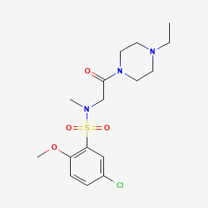 molecular formula C16H24ClN3O4S B12469498 5-chloro-N-[2-(4-ethylpiperazin-1-yl)-2-oxoethyl]-2-methoxy-N-methylbenzenesulfonamide 