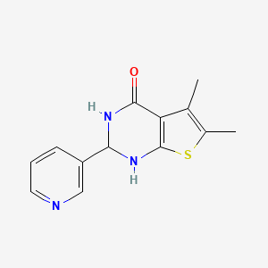 molecular formula C13H13N3OS B12469499 5,6-dimethyl-2-(pyridin-3-yl)-2,3-dihydrothieno[2,3-d]pyrimidin-4(1H)-one 