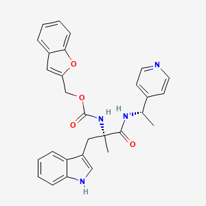 molecular formula C29H28N4O4 B1246953 1-benzofuran-2-ylmethyl N-[(2R)-3-(1H-indol-3-yl)-2-methyl-1-oxo-1-[[(1S)-1-pyridin-4-ylethyl]amino]propan-2-yl]carbamate 