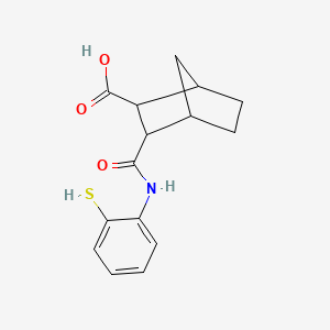 molecular formula C15H17NO3S B12469533 3-[(2-Sulfanylphenyl)carbamoyl]bicyclo[2.2.1]heptane-2-carboxylic acid 